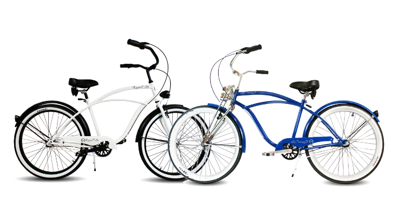 Rower cruiser RoyalBi na tle roweru szosowego