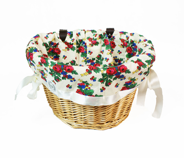 Pokrowiec na koszyk, obszycie do koszyka rowerowego, wyściółka FLOWERS