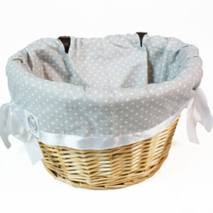 Pokrowiec na koszyk, obszycie do koszyka rowerowego, wyściółka GREY POLKA