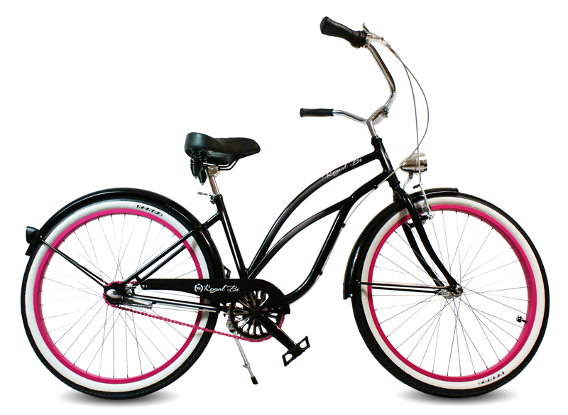 Rower Cruiser 28" DARK LADY czarny różowy miejski
