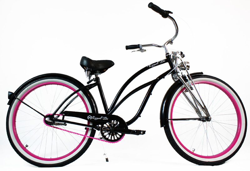 Rower Cruiser  LADY SPRINGER 26" czarny różowy miejski