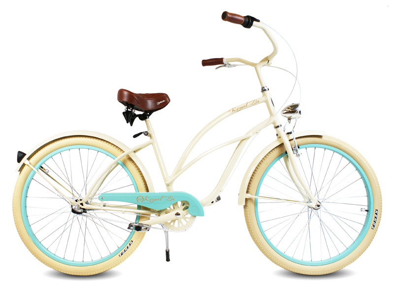Rower Cruiser 28" LAGUNA kremowy błękitny miejski